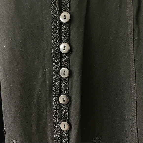 Vintage Split Hem Black Boho Hippie Stevie Nicks Style Maxi Skirt L XL - Picture 3 of 11